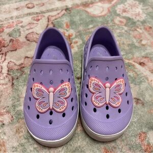 Kids Purple Butterfly Slip-On Shoes